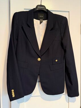 Smythe Classic Duchess Blazer in Navy with cutout back vent